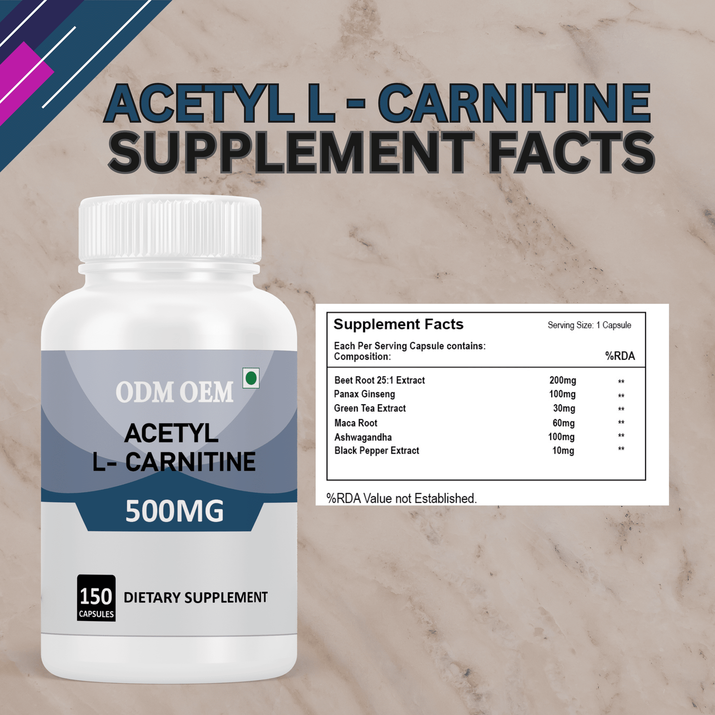 Acetyl L-Carnitine 500mg Capsules: May Help Support Mental Clarity and Energy – 150 Capsules