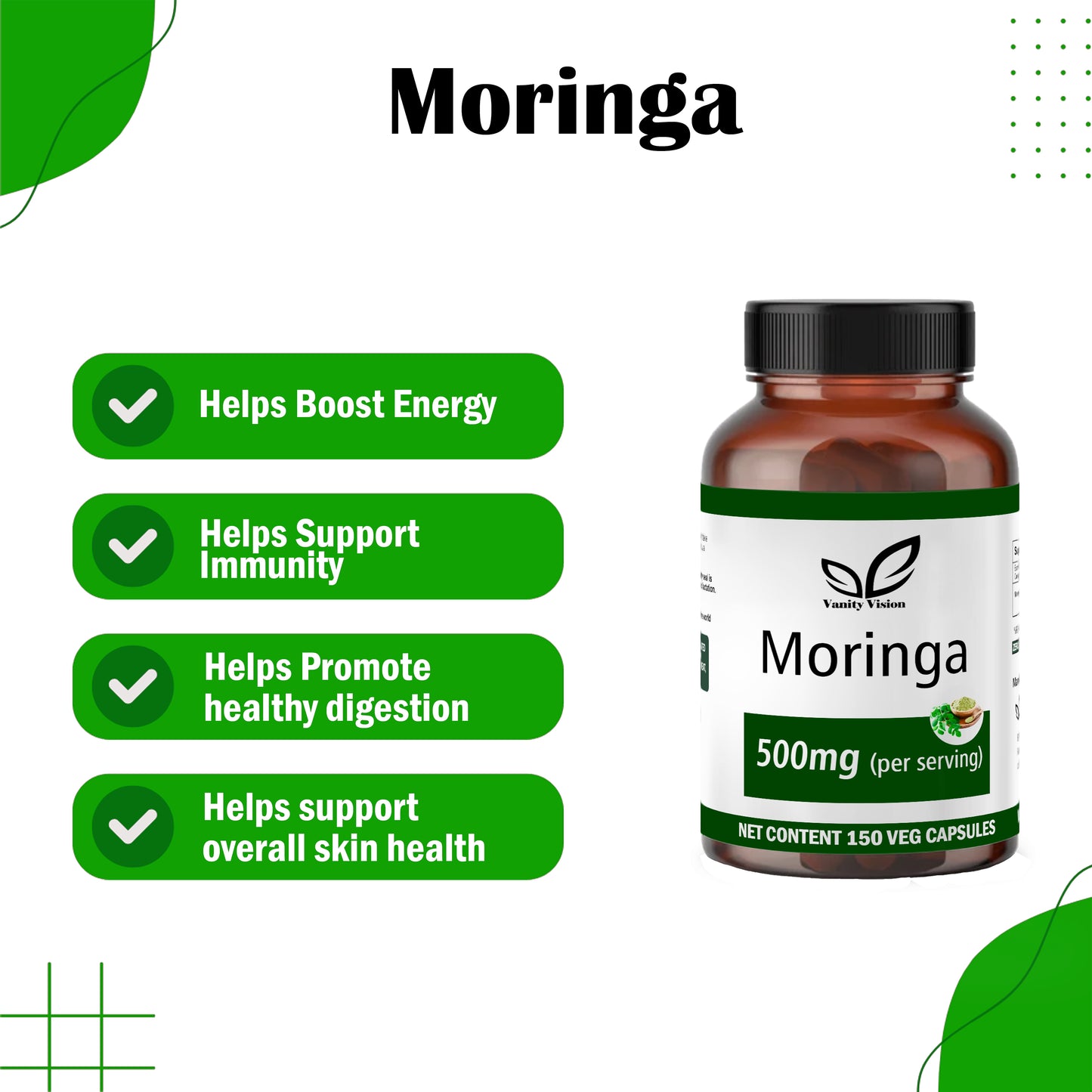 Moringa 500mg Capsules: A Natural Powerhouse for Your Health and Wellness