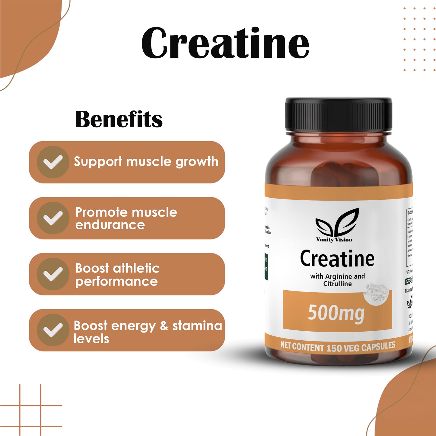 Creatine 500mg -150 capsules ina pack