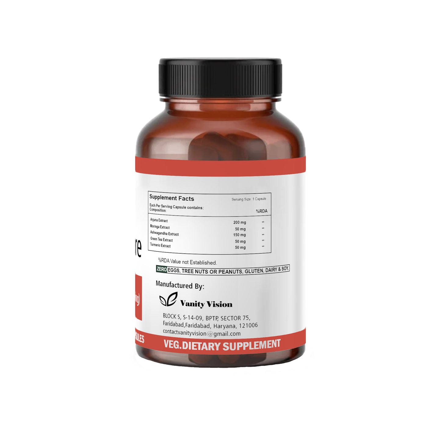 Heart Care 500mg Capsules –for Cardiovascular Health, Circulation, and Heart Function
