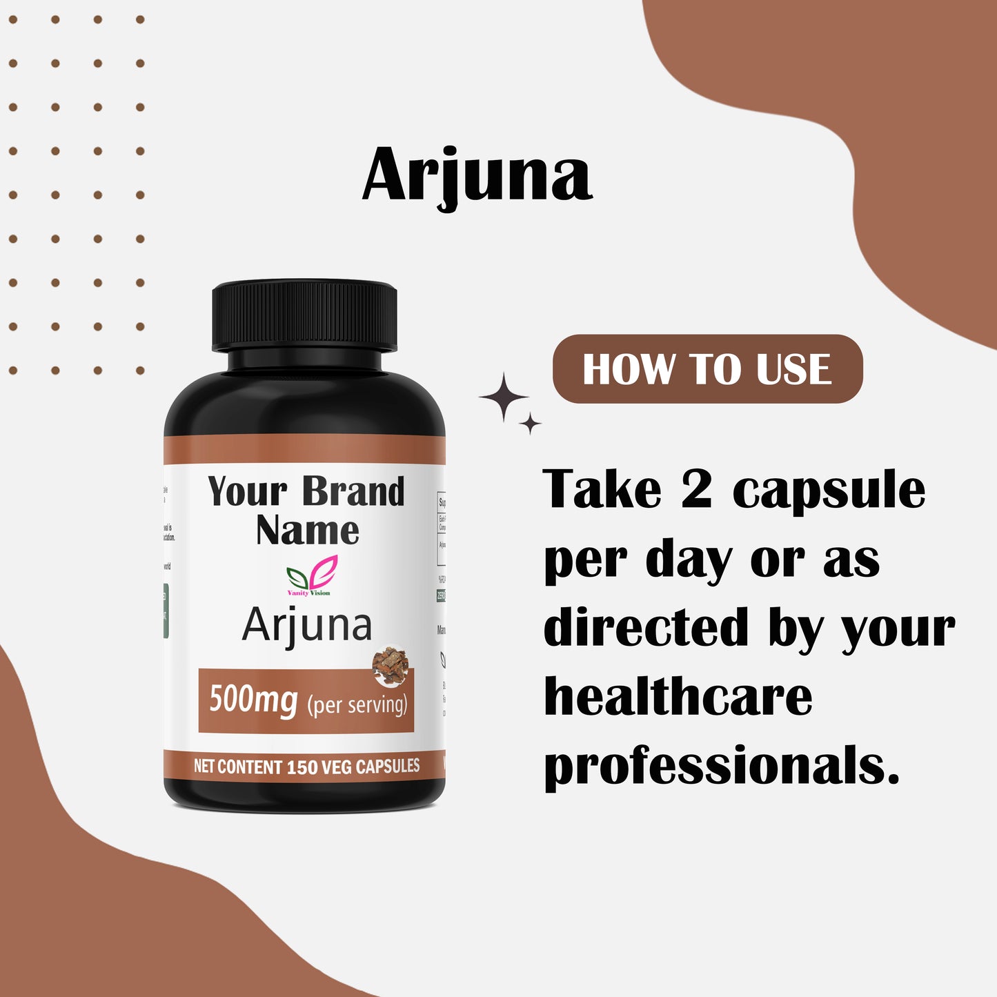 Arjuna 500mg Capsules – Natural Heart Health Supplement for Circulation, Blood Pressure, and Cardiovascular Support