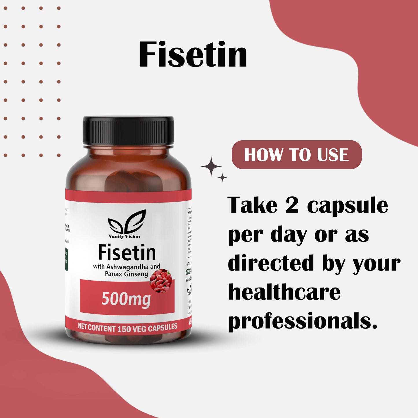 Fisetin 500mg - Powerful Antioxidant Support, 150 Capsules