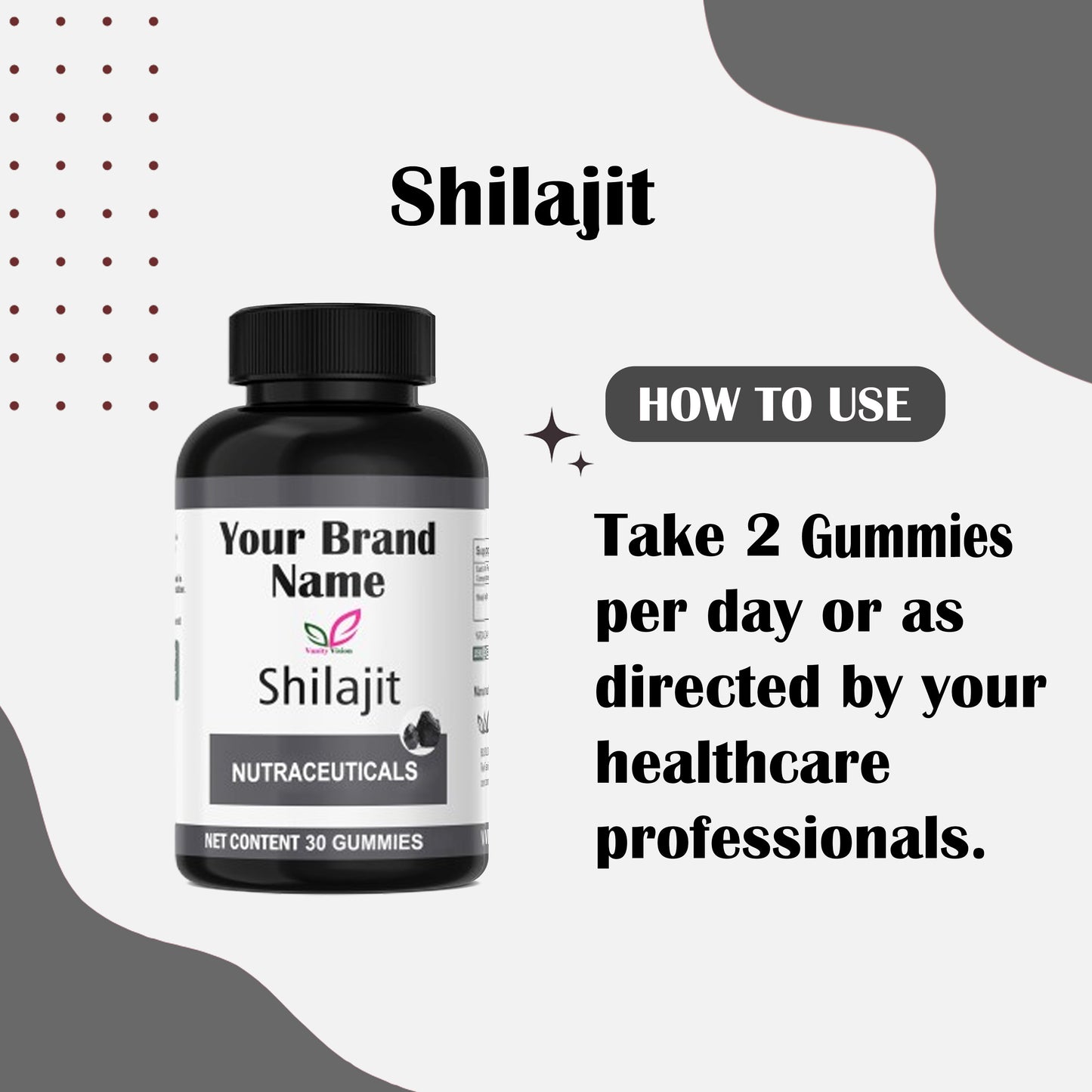 Shilajit Gummies 30 Count | Energy Stamina Support | Vanity Vision