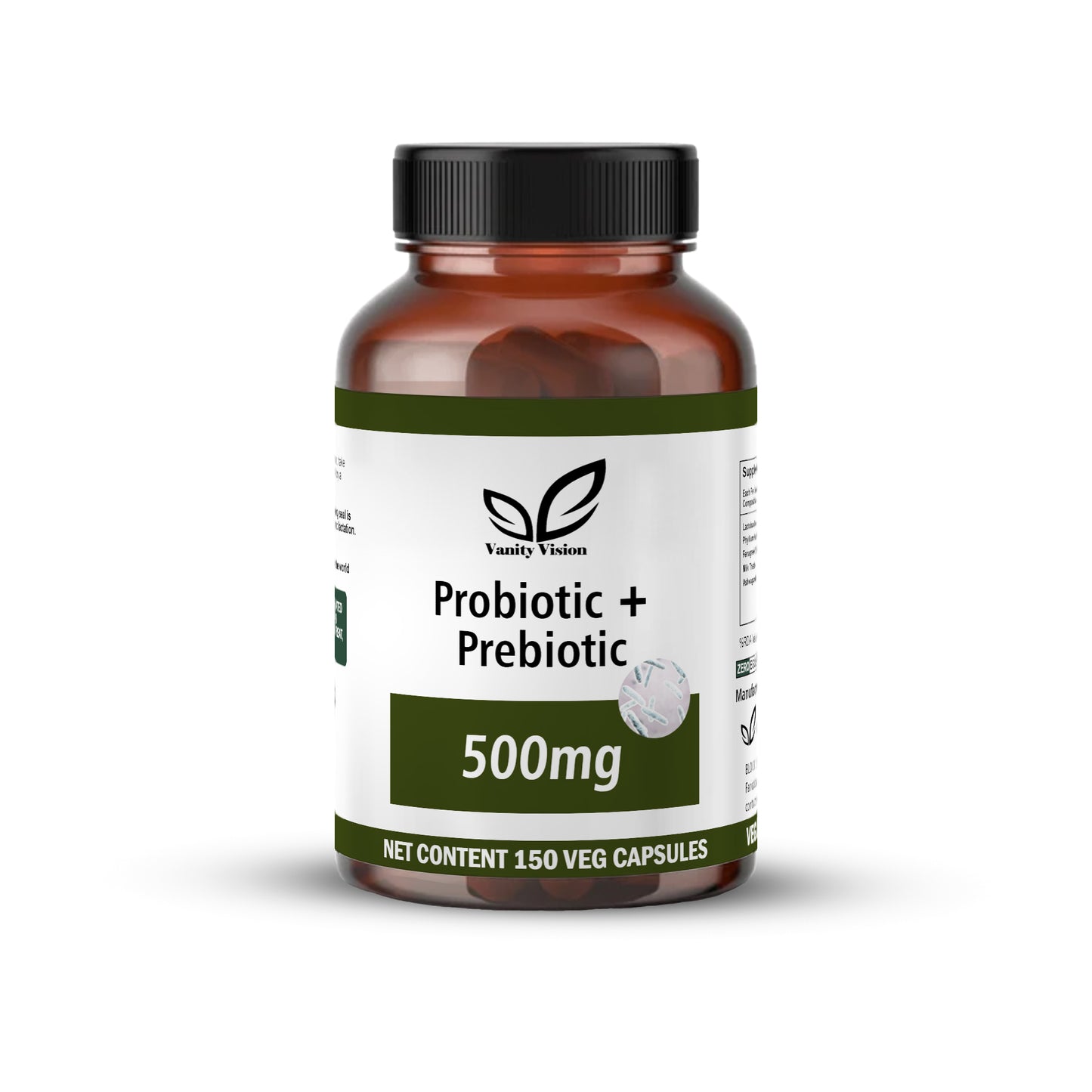 Probiotic + Prebiotic 500mg 150 Capsules – Supports Gut Health & Digestive Balance