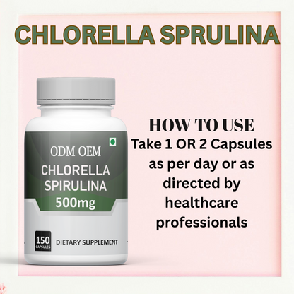 Chlorella Spirulina 300mg Capsules – Powerful Superfood Blend for Detox, Immune Support, and Energy Boost