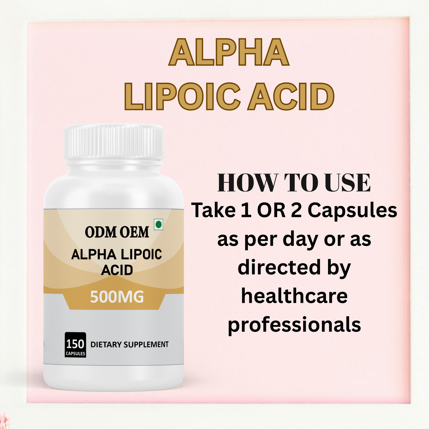 Alpha Lipoic Acid 500mg Capsules: Antioxidant-Rich Formula for General Wellness