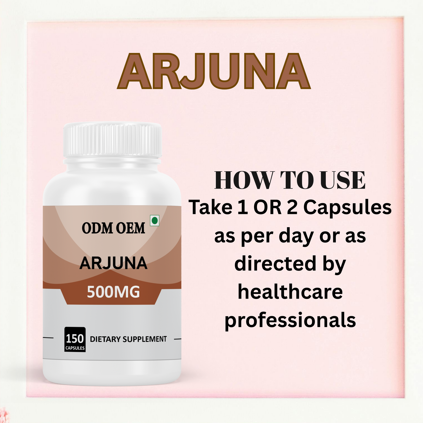 Arjuna 500mg Capsules – Natural Heart Health Supplement for Circulation, Blood Pressure, and Cardiovascular Support