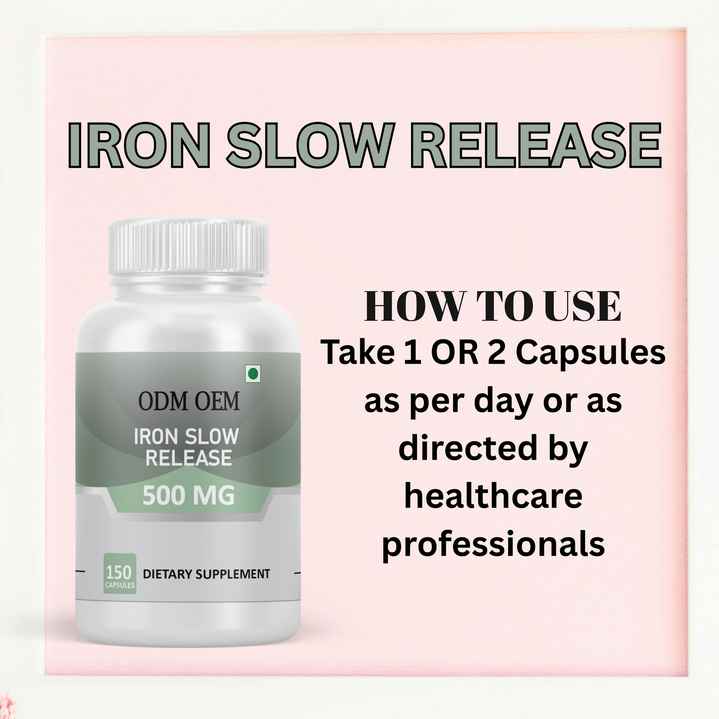 Iron Slow Release 500mg Capsules: Gentle and Effective Iron Supplement for Your Health