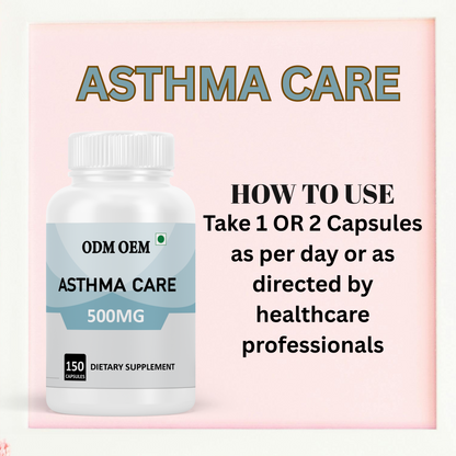 Asthma Care 500mg Capsules - Herbal Support for Respiratory Health