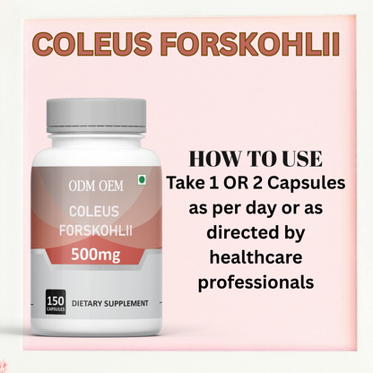 ODM OEM Coleus Forskohlii 500mg Capsules