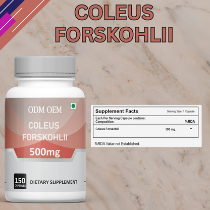 ODM OEM Coleus Forskohlii 500mg Capsules