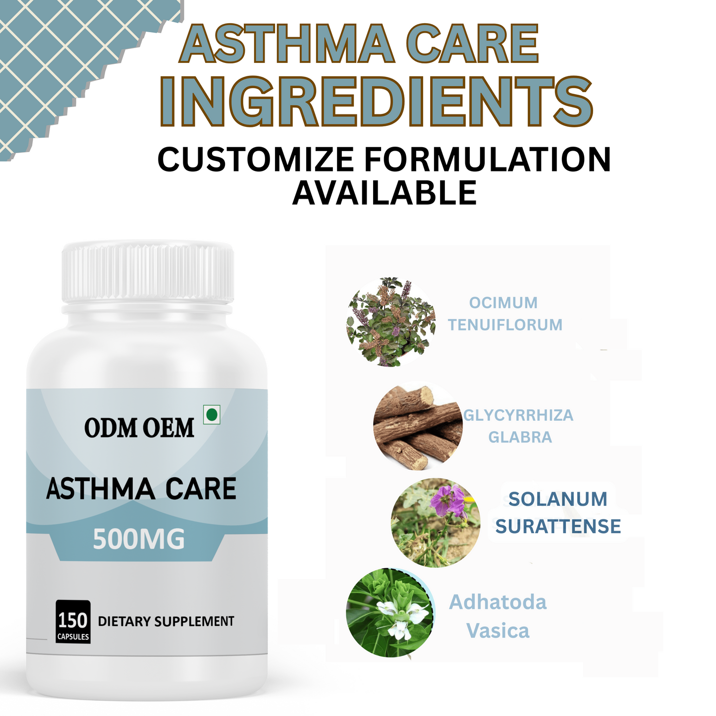 Asthma Care 500mg Capsules - Herbal Support for Respiratory Health