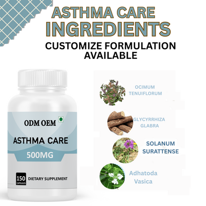 Asthma Care 500mg Capsules - Herbal Support for Respiratory Health