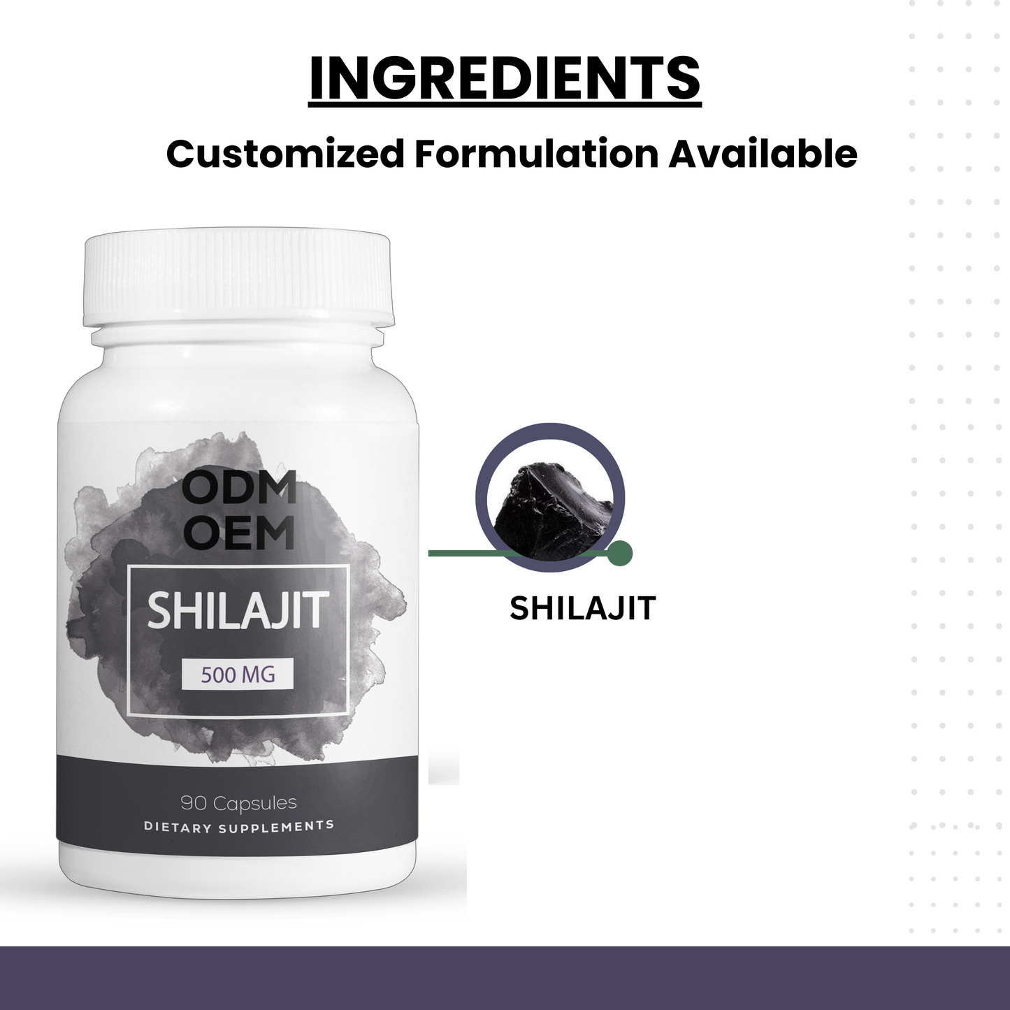 ODM OEM Supply Shilajit 500mg Capsules