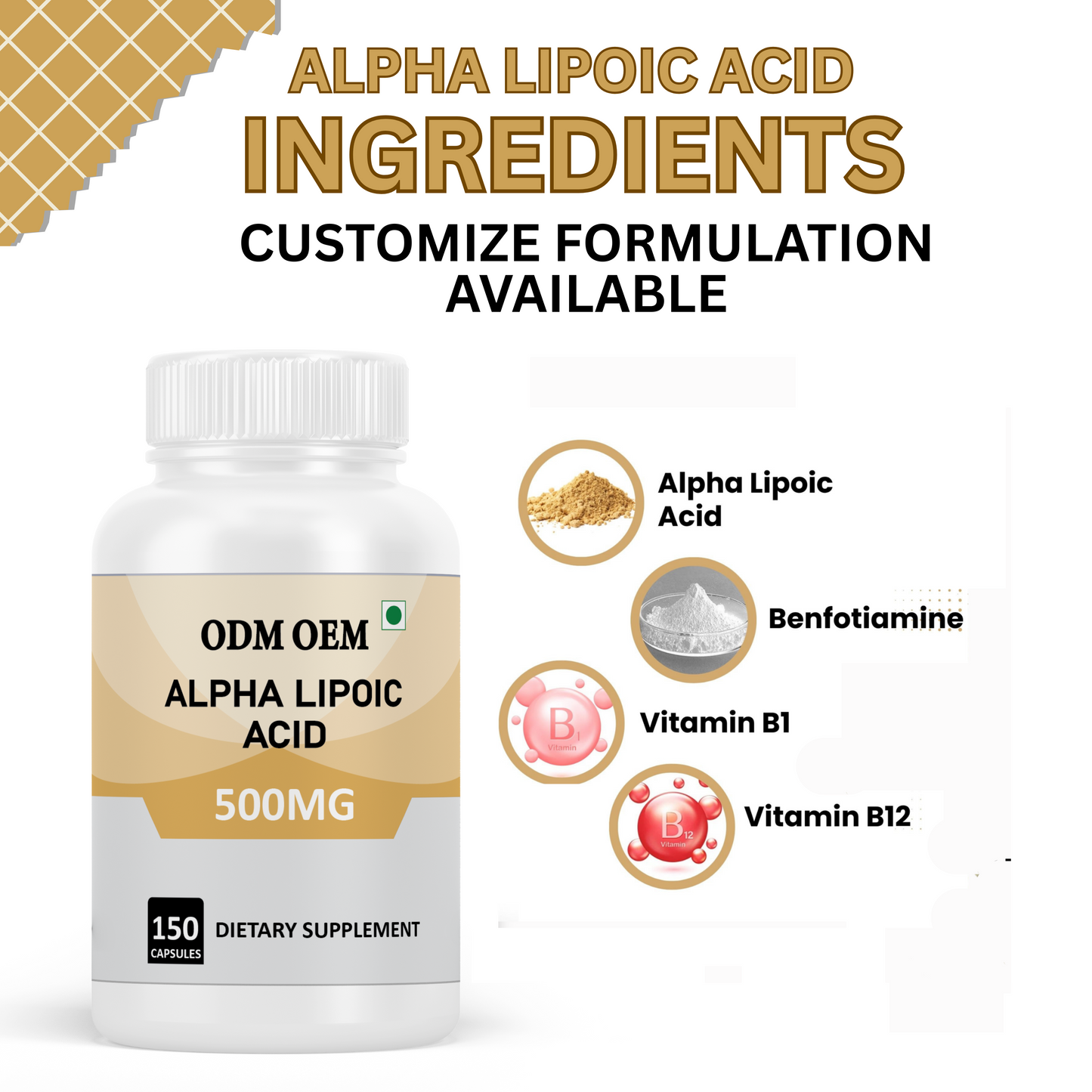 Alpha Lipoic Acid 500mg Capsules: Antioxidant-Rich Formula for General Wellness