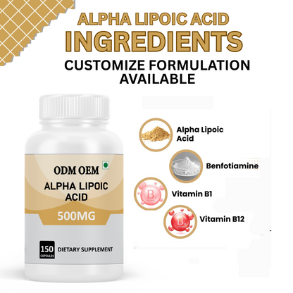 Alpha Lipoic Acid 500mg Capsules: Antioxidant-Rich Formula for General Wellness