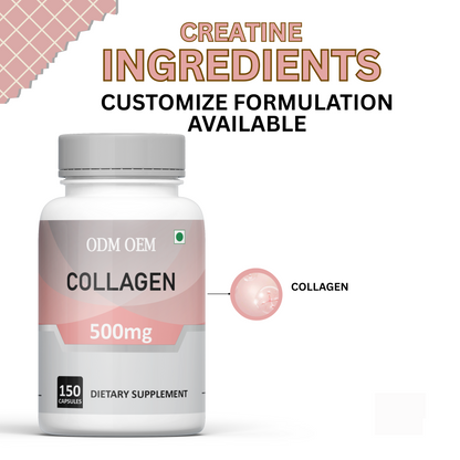 Collagen 500mg Capsules- Premium Supplement for Skin, Hair, Nails, and Joint Health