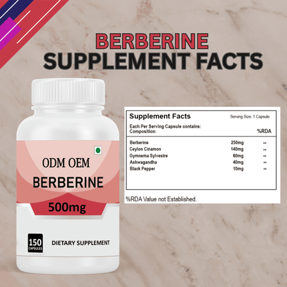 Berberine 500mg 150 Capsules in a Pack