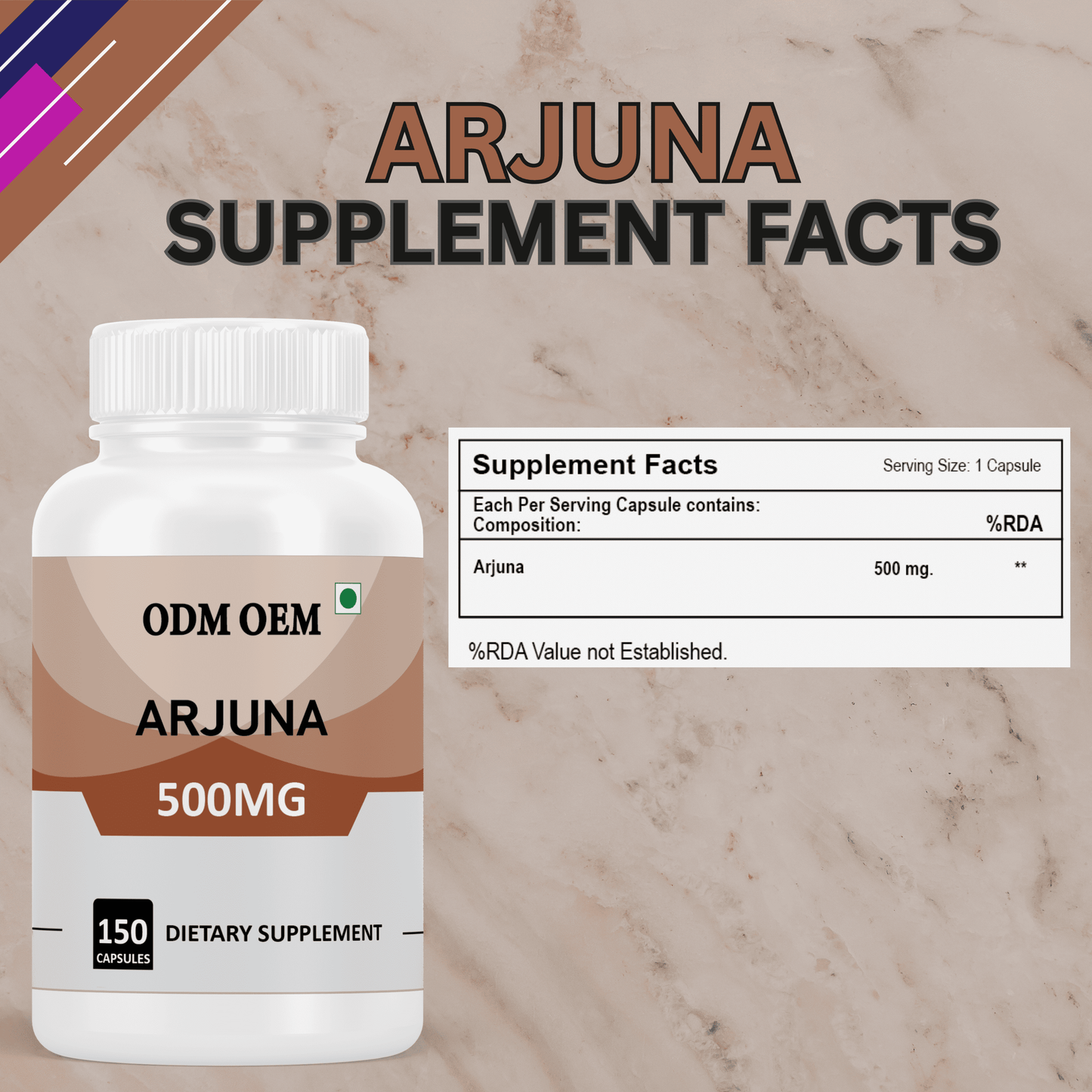 Arjuna 500mg Capsules – Natural Heart Health Supplement for Circulation, Blood Pressure, and Cardiovascular Support