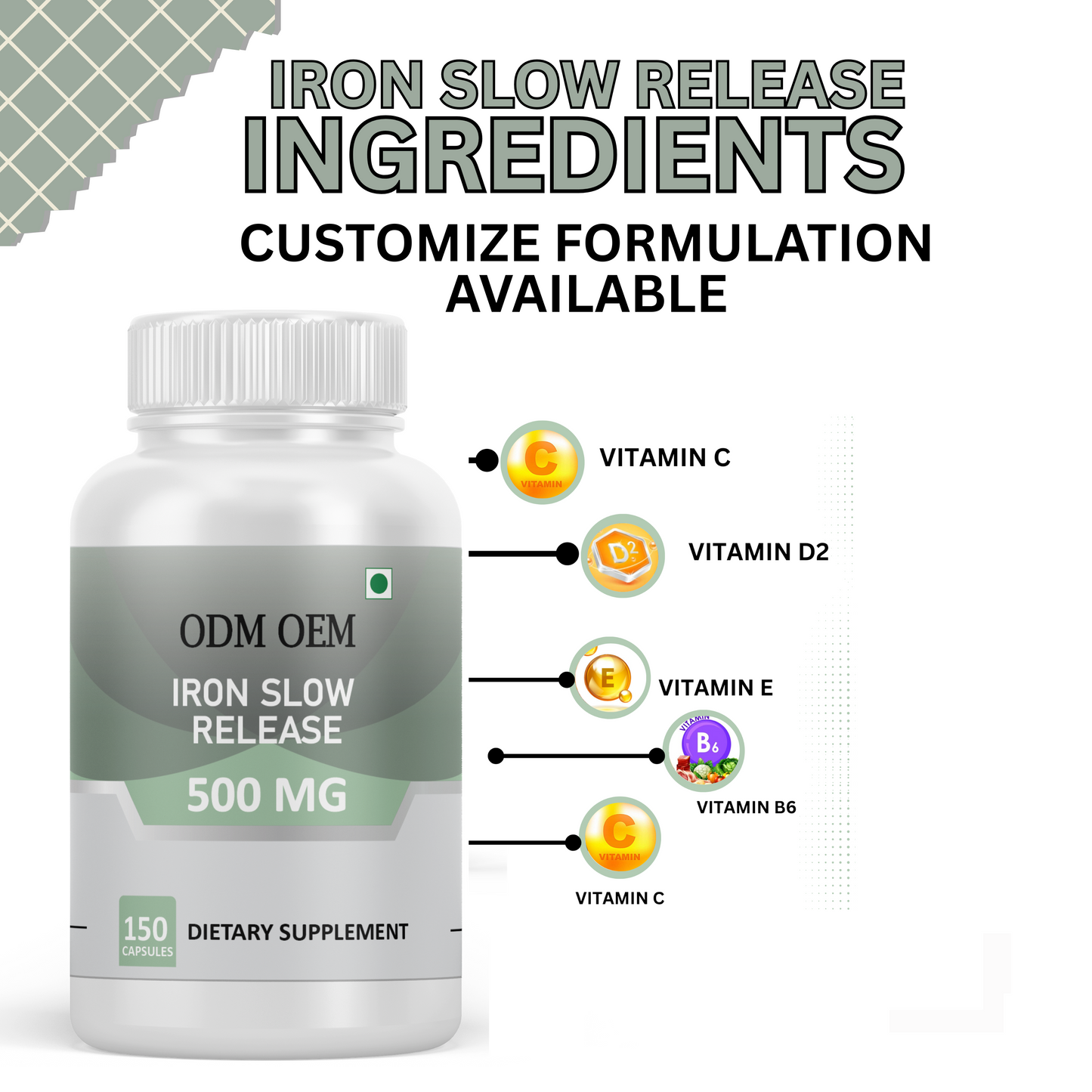 Iron Slow Release 500mg Capsules: Gentle and Effective Iron Supplement for Your Health