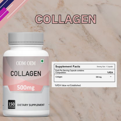 Collagen 500mg Capsules- Premium Supplement for Skin, Hair, Nails, and Joint Health
