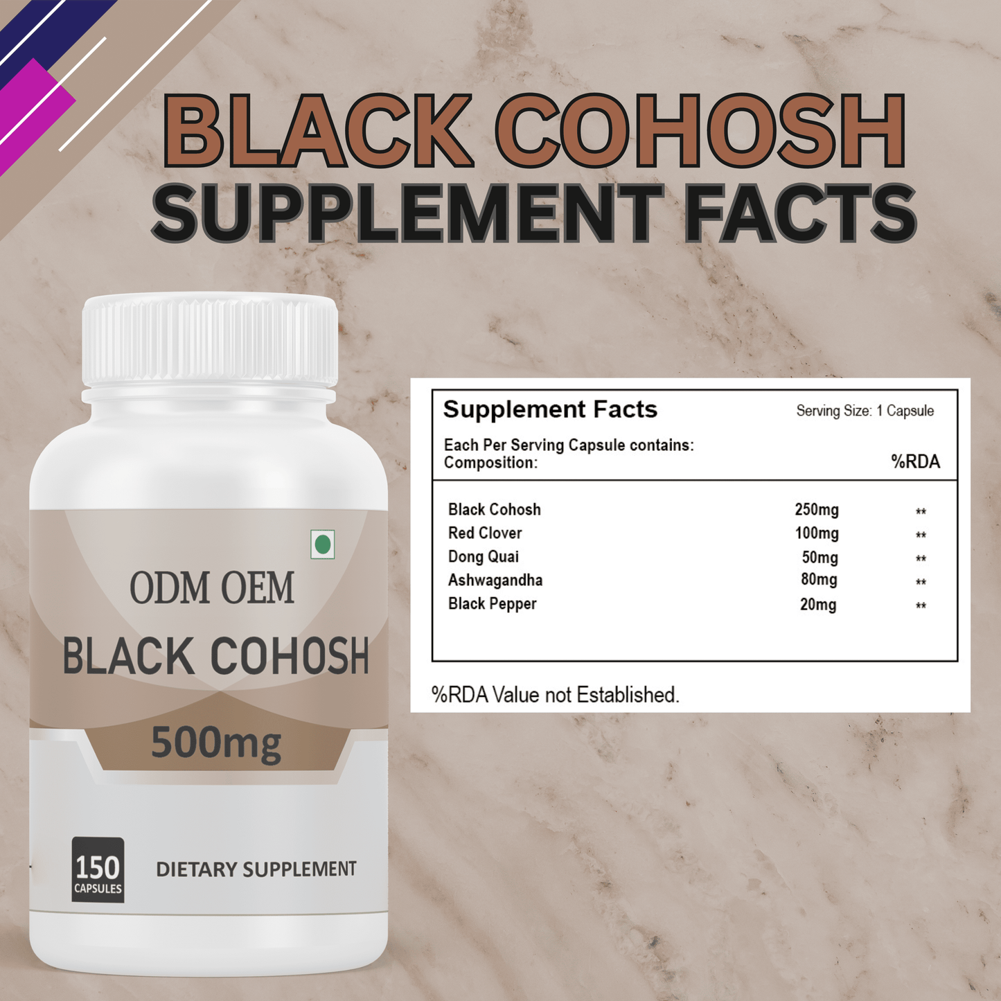 Black Cohosh 500mg Capsules: A Herbal Supplement for Women's Wellness