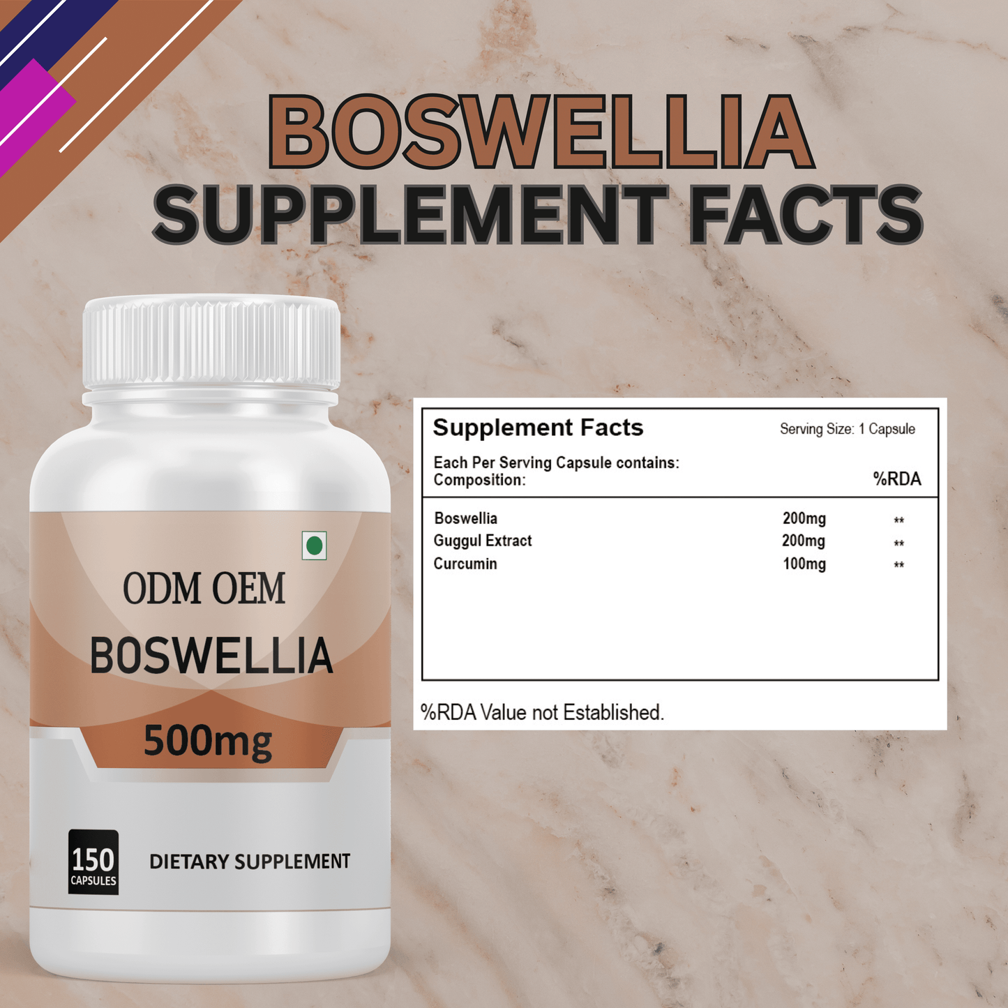 Boswellia 500mg Capsules: Herbal Supplement for Joint Health and Wellness