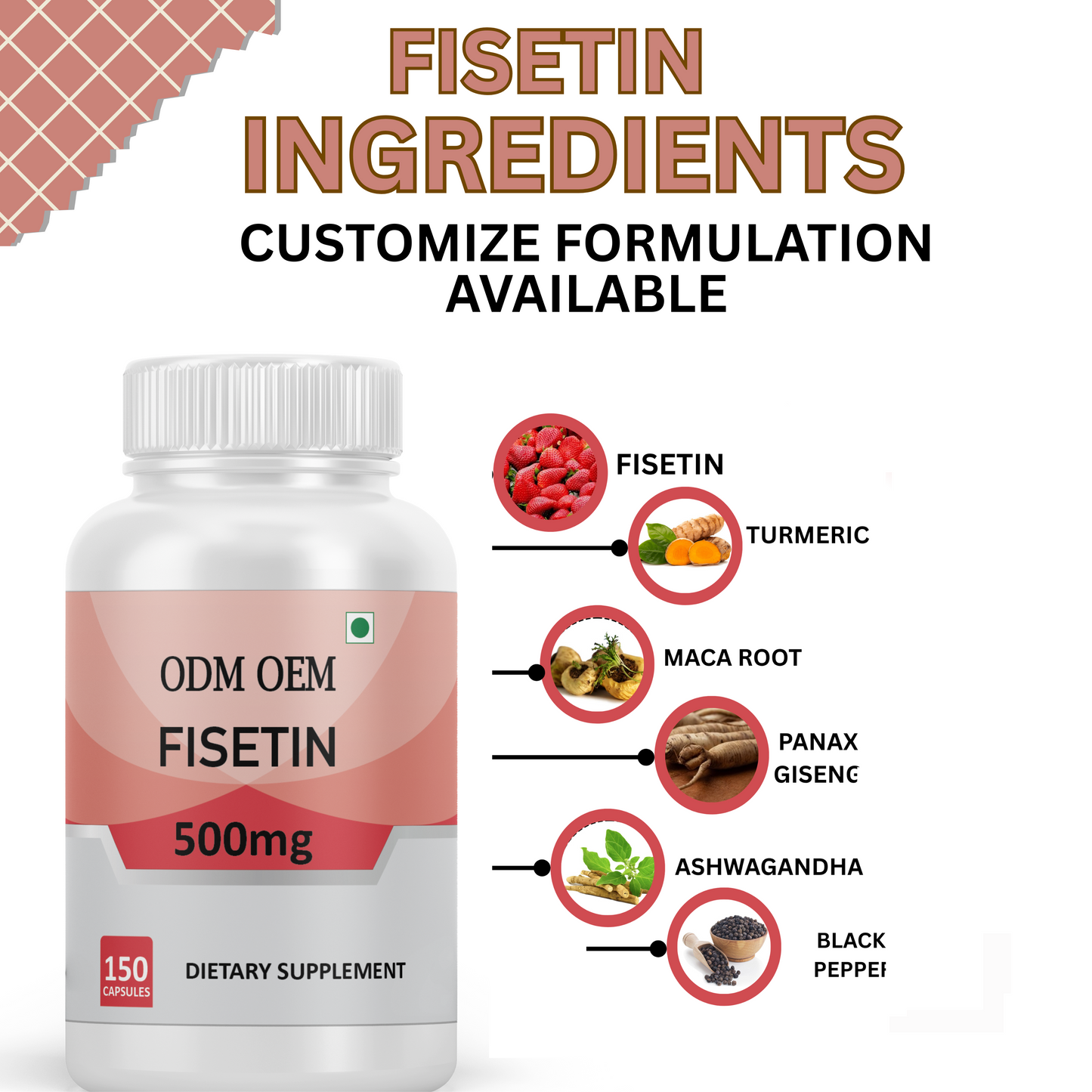 Fisetin 500mg - Powerful Antioxidant Support, 150 Capsules