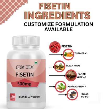 Fisetin 500mg - Powerful Antioxidant Support, 150 Capsules