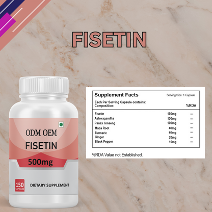 Fisetin 500mg - Powerful Antioxidant Support, 150 Capsules