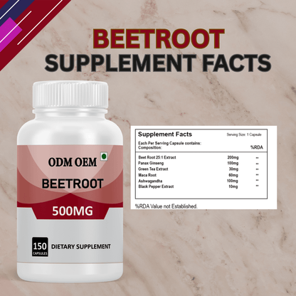 Beetroot 500mg Capsules: A Natural Source of Nutrients for Overall Wellness