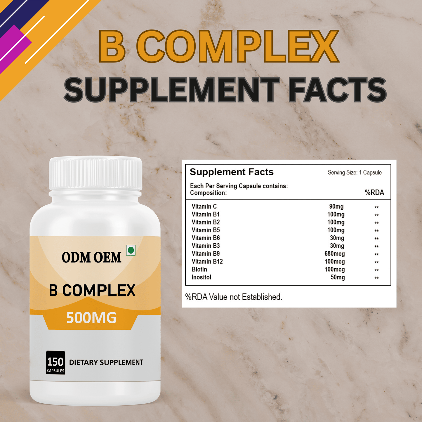 B Complex 500mg Capsules: A Balanced Formula for Daily Wellness