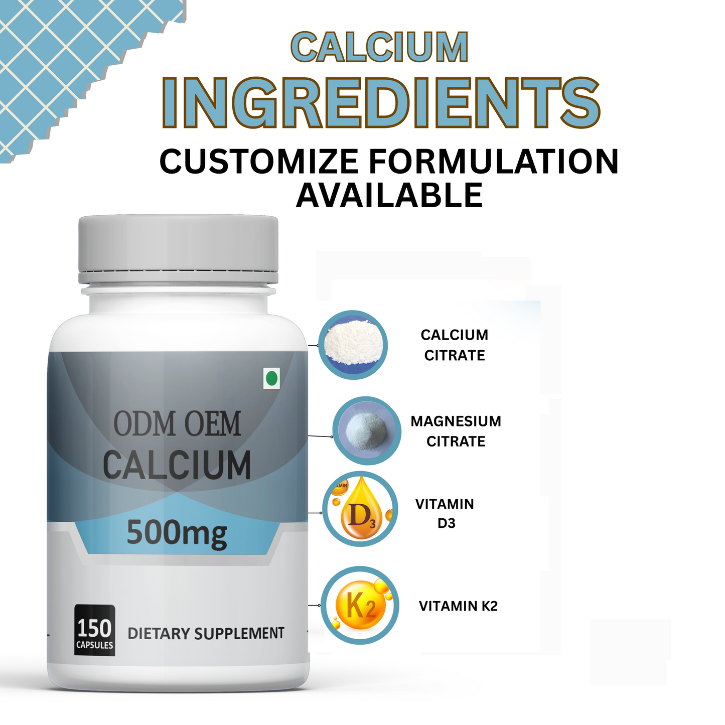 Calcium 500mg Capsules: Essential Mineral for Bone Health and General Wellness