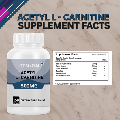 Acetyl L-Carnitine 500mg Capsules: May Help Support Mental Clarity and Energy – 150 Capsules