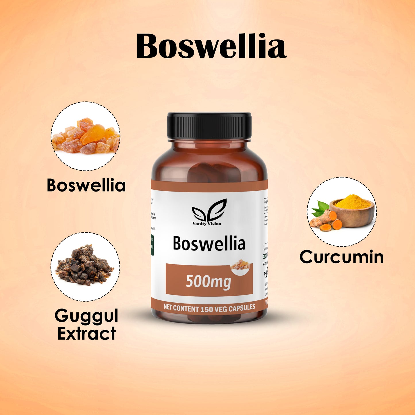 Boswellia 500mg Capsules: Herbal Supplement for Joint Health and Wellness