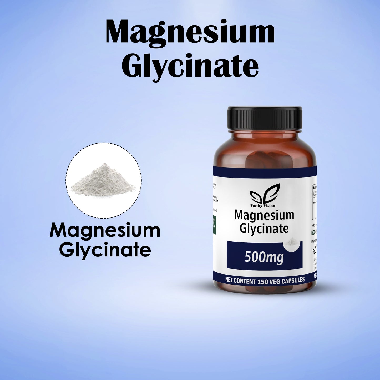 Magnesium Glycinate 500mg Capsules – Supports Muscle, Nerve & Bone Health