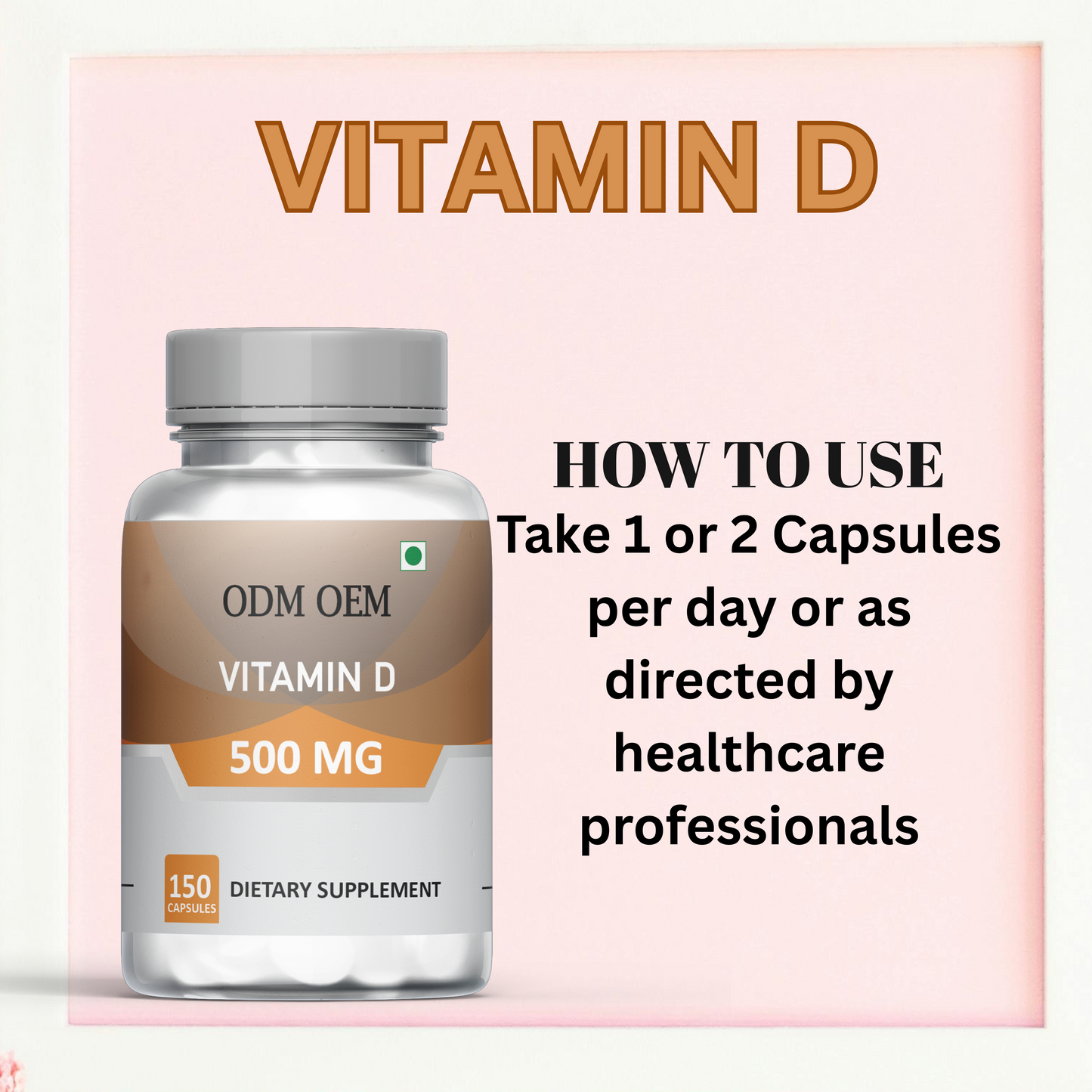 Vitamin D 10mcg Capsules – Supports Bone Health & Immune Function