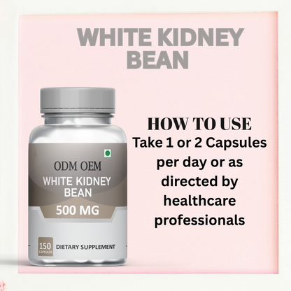 White Kidney Bean 500mg Capsules: Natural Supplement for Metabolism and Digestion