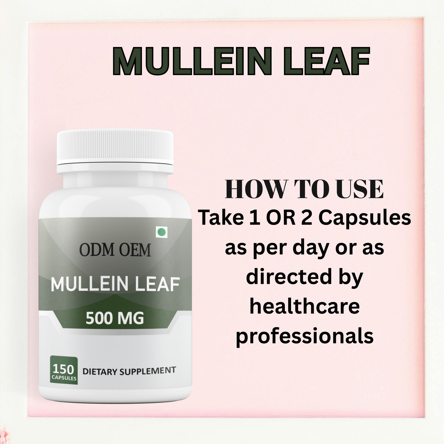 Mullein Leaf 500mg 150 Capsules – Supports Respiratory Health & Immune Function