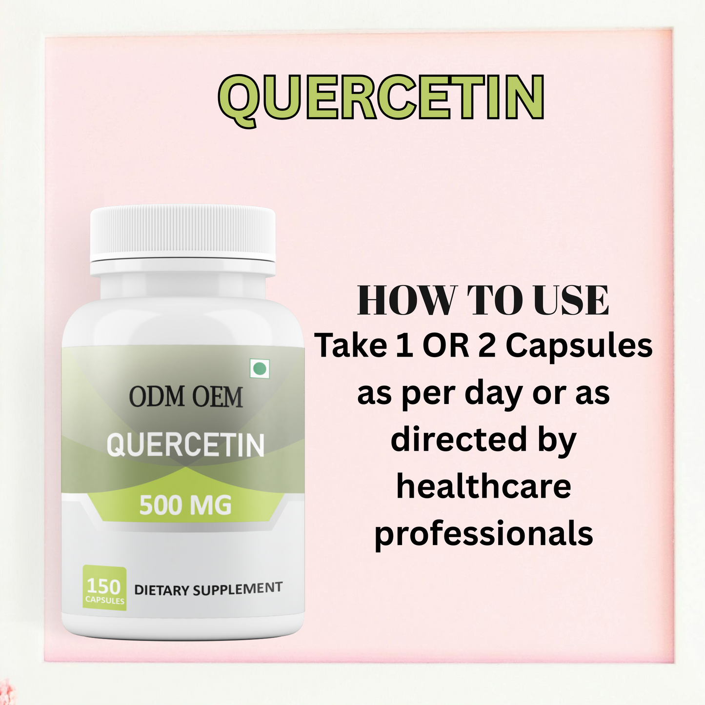 Quercetin 500mg Capsules – Powerful Antioxidant Support for Immune Health, Inflammation, and Seasonal Wellness