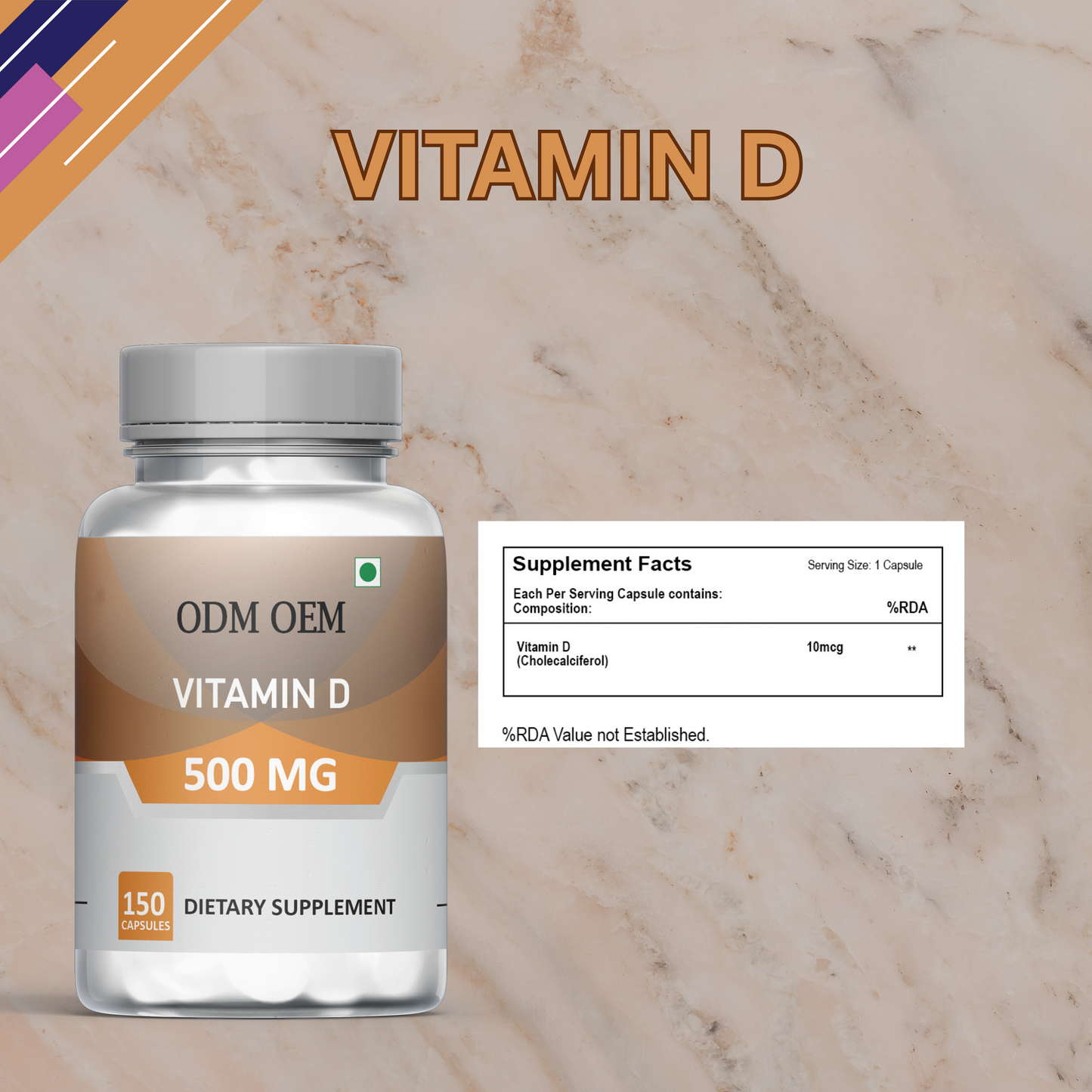 Vitamin D 10mcg Capsules – Supports Bone Health & Immune Function