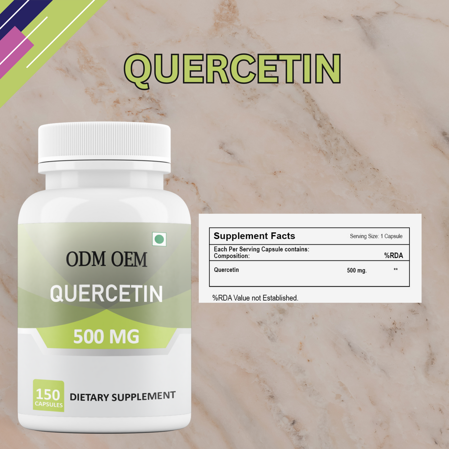 Quercetin 500mg Capsules – Powerful Antioxidant Support for Immune Health, Inflammation, and Seasonal Wellness