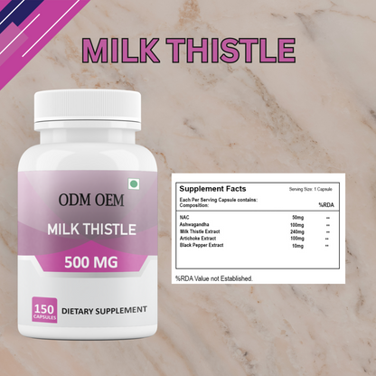 Milk Thistle 500mg - Standardized Extract for Liver Support, 150 Capsules