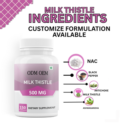 Milk Thistle 500mg - Standardized Extract for Liver Support, 150 Capsules