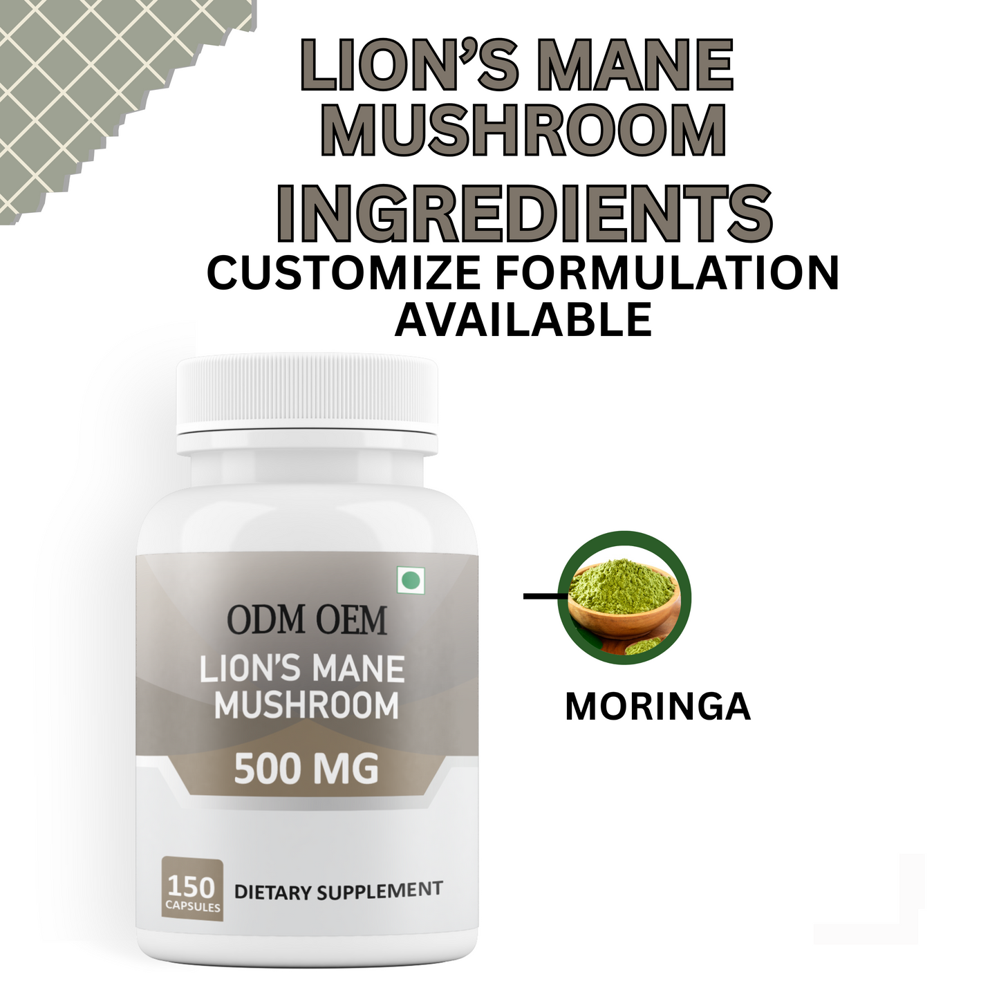 Lion's Mane Mushroom 500mg Capsules – Natural Cognitive Support, Mental Clarity, and Brain Health