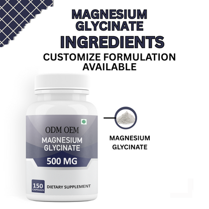 Magnesium Glycinate 500mg Capsules – Supports Muscle, Nerve & Bone Health
