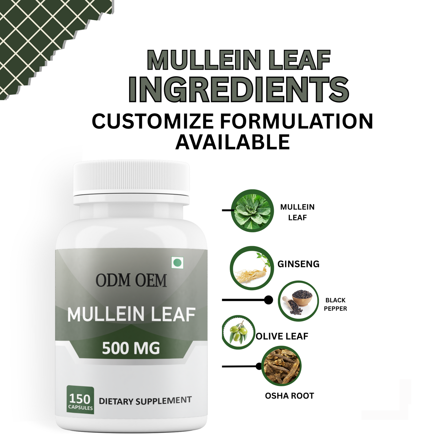 Mullein Leaf 500mg 150 Capsules – Supports Respiratory Health & Immune Function