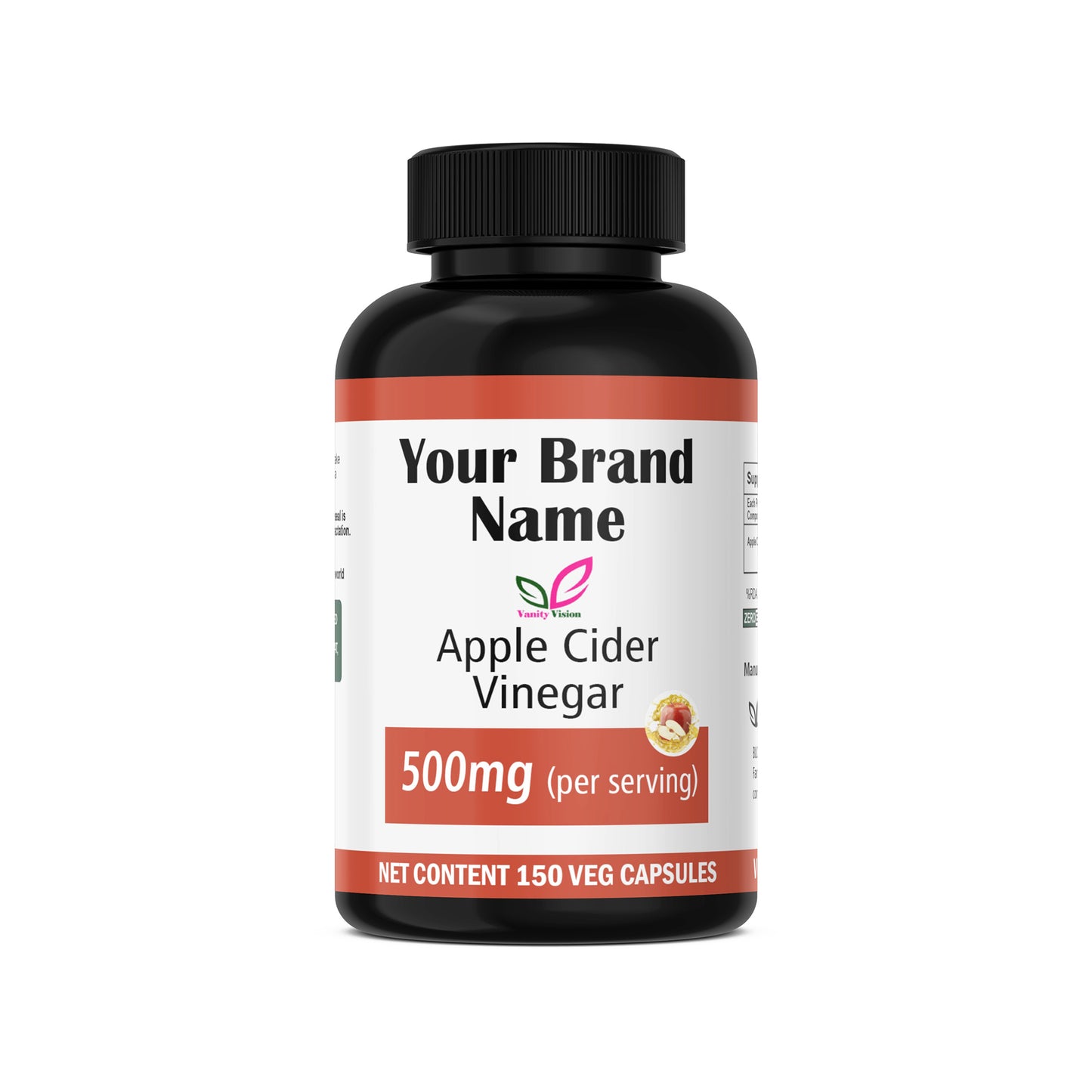 Apple Cider Vinegar 500mg Capsules – Natural Detox, Digestive Support, and Healthy Metabolism