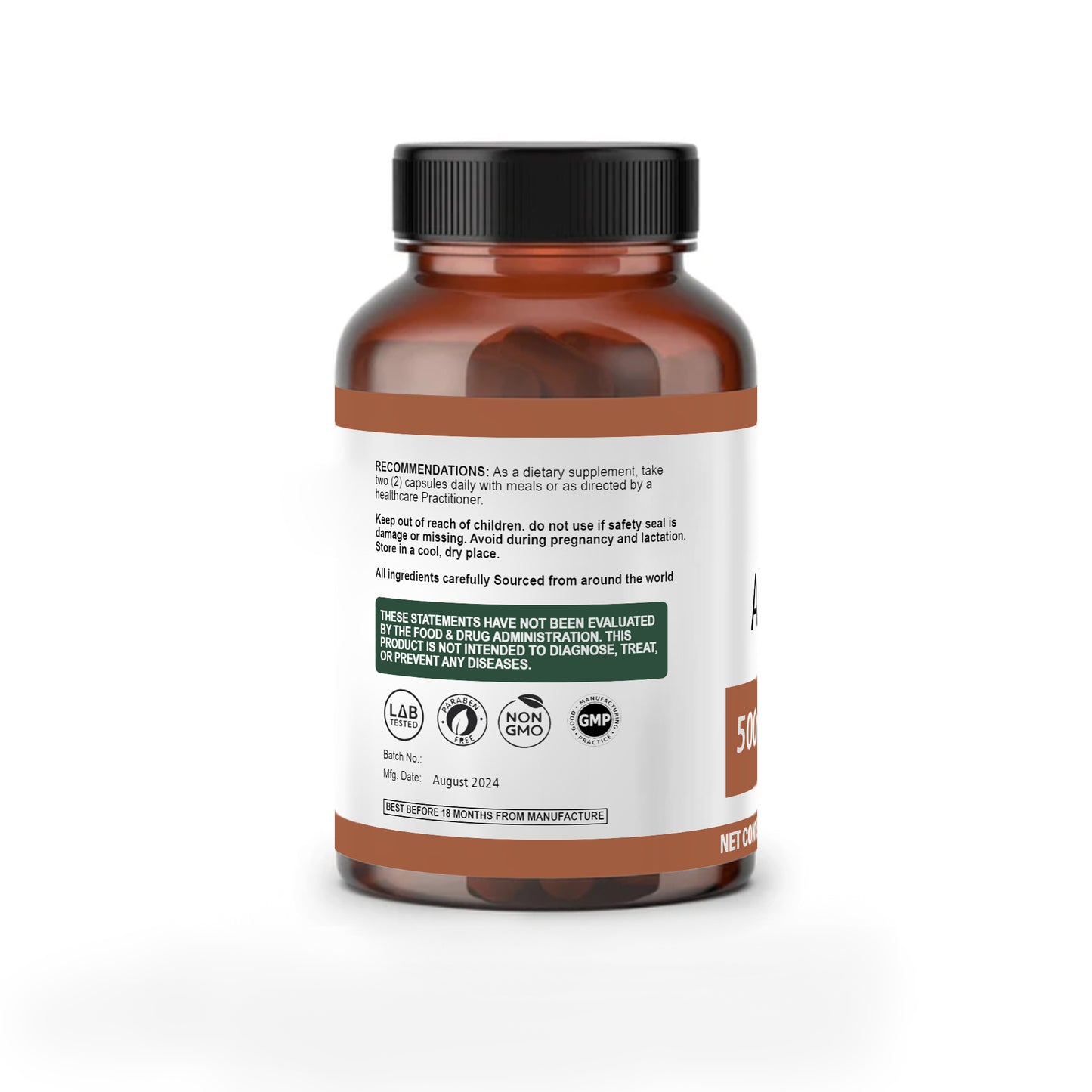 Arjuna 500mg Capsules – Natural Heart Health Supplement for Circulation, Blood Pressure, and Cardiovascular Support