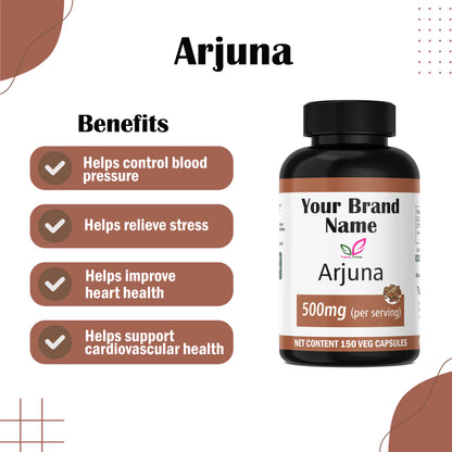 Arjuna 500mg Capsules – Natural Heart Health Supplement for Circulation, Blood Pressure, and Cardiovascular Support